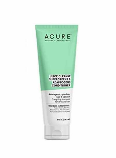 Acure Juice Cleanse Supergreens Adaptogens 100 Antioxidant Vegan for Hair Stressed Ashwagandha Spirulina Kale Sfinach Brightens Reenergizes Hair Conditioner 8 Fl Oz