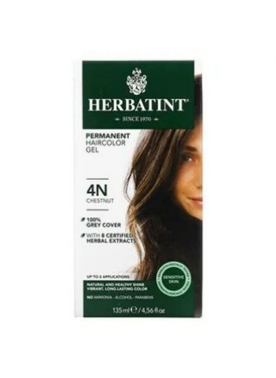 Herbatint Permanent Haircolor Gel 4N Chestnut 4.56 fl oz 135 ml