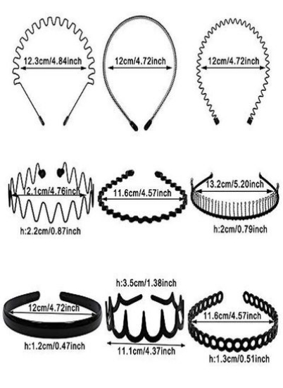 ست هدبند فلزی و پلاستیکی 15 عددی هد بند بند مو الاستیک بدون لغزش هد هدبند بهاره هدبند اسپرت برای مردانه گیره حلقه ای بند موی مشکی مواج ساده در فضای باز لوازم جانبی مو یونیسکس
