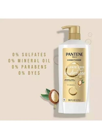 نرم کننده هیدراتاسیون بدون سولفات Pantene Pro-V با روغن آرگان (38.2 Fl. Oz.)