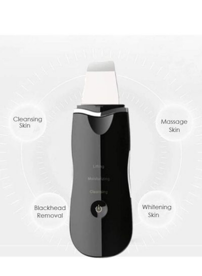 اسکرابر پوست صورت، کاردک التراسونیک الکتریکی EMS یونی برای از بین بردن منافذ سر سیاه صورت پاک کننده چین و چروک استخراج کننده مراقبت از ماساژور USB شارژی ابزار زیبایی برای پاکسازی، 3 حالت