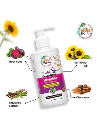 شستشوی صورت Goodbye Wrinkle (ضدپیری) غنی شده با ریشه هویج دارچین و عصاره شیرین بیان (200 میلی لیتر) خطوط ریز و چین و چروک را کنترل می کند. برای پوستی جوان تر؛ شستشوی صورت ضد پیری