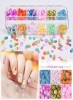 24 Grid Art Nail Art Easter Sequins Ester 3D Nail Art Glitter Stickers Decals Nail Art Supplies Shapes Mixed Shapes دوست داشتنی دوست داشتنی تخم مرغ خرگوش هویج برای زنان تزئین هنر ناخن و کاردستی