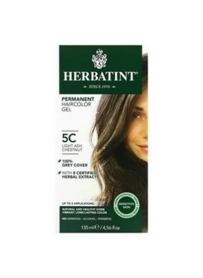 ژل رنگ موی دائمی Herbatint 5C Light Ash Chestnut 4.56 fl oz 135 ml