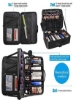 کیف سازمان‌دهنده لوازم آرایش حرفه‌ای نایلون با محفظه قابل تنظیم (مشکی - بزرگ (40L X 29B X 14H سانتی‌متر)