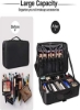 کیف سازمان‌دهنده لوازم آرایش حرفه‌ای نایلون با محفظه قابل تنظیم (مشکی - بزرگ (40L X 29B X 14H سانتی‌متر)