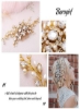 بدلیجات عروسی شانه مو عروس اکسسوری موی گل عروس بوهو زنانه (طلا)
