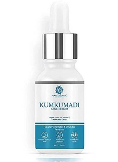 سرم صورت Kumkumadi برای خطوط ریز چین و چروک و رنگدانه پوستی بدون لکه/درخشنده با عصاره چای سبز ارگانیک و ویتامین E برای مردان و زنان (01)