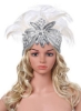 هدبند هدبند پر سفید زنانه کارناوال هندی جذاب هدبند هدبند 1920S Flapper Accessories Headband (Offwhite)