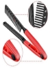 2 تکه شانه صاف آهنی شانه صاف کننده سالنی برس مو شانه آرایشگری حالت دهنده صاف کننده مو صاف کننده شانه صاف وشکل (قرمز مشکی)