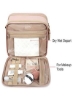 کیسه روغنی، کیسه آرایشی بزرگ Bagsmart سازماندهی مسافرتی مقاوم در برابر آب برای لوازم آرایشی با اندازه کامل، برس های آرایش، لوازم جانبی، صورتی ملایم