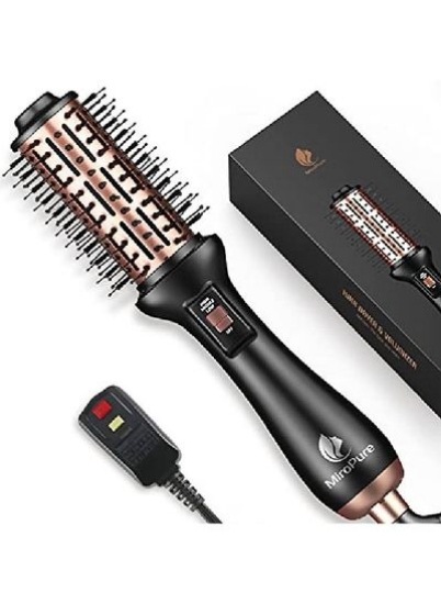 برس سشوار برس هوای داغ 4 در 1 برس سشوار زنانه Onestep Hair Dryer &amp; Volumizer Brush با محافظ نشتی سشوار سشوار برس فرکننده ارتقا یافته در مقابل طرح گرد