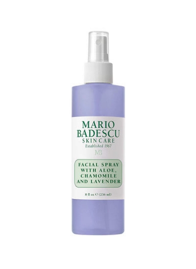 اسپری صورت Mario Badescu با آلوئه، بابونه و اسطوخودوس برای انواع پوست | Face Mist که آبرسانی و بازیابی تعادل و روشنایی می کند