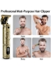 اصلاح کننده برقی موی حرفه ای مردانه با USB شارژی دیگتل اسکرین ریش تراش برقی دستگاه برش ریش آرایشگر