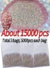 15000Pcs 12Mm Ultra Mini Crystals Beads Glass Sand Nail Micro Beads Diamond Dust Crystal Ab Colorful Shine Colorful for Nail Art 3D Decorations Diy Craft