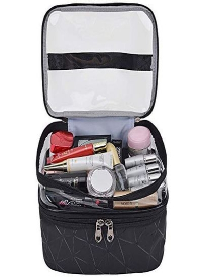 کیف های آرایشی کیف های آرایشی مسافرتی دو لایه Make Up Organizer کیف های آرایشی - الماس مشکی