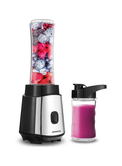 اسموتی ساز شخصی مخلوط کن با بطری و درب Tritan Smoothie2Go، عملکرد یخ خرد کن 350 W BLM05.A0BK نقره ای/مشکی