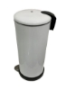 سطل زباله با بسته شدن نرم سفید/مشکی 27 لیتری