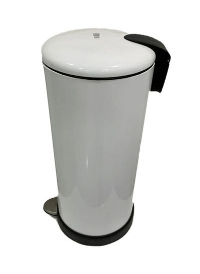سطل زباله با بسته شدن نرم سفید/مشکی 27 لیتری