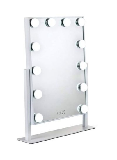 آینه آرایش روشویی با نور LED سفید / شفاف / نقره ای 47.3x35.5 سانتی متر