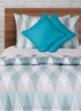 ست روبالشتی 2 و 2 روکش کوسن Comforter -1 بالشتک (200x220 سانتی متر) + 2 روبالشی (50x75 سانتی متر) + 2 روکش کوسن (40x40 سانتی متر) پلی استر آبی/قهوه ای/سفید ملکه