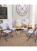 صندلی تاشو 4 پایه سفید/مشکی 50.7x47.9x84.5 سانتی متر