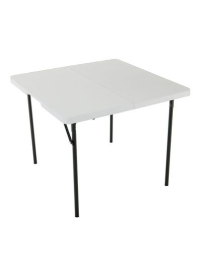 میز تاشو قابل تنظیم گرانیت سفید/نقره ای 93.9x93.9x73.7 سانتی متر