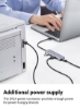 هاب USB 3.0 هاب 4 پورت فوق باریک داده هاب آلومینیومی داک الحاقی چندگانه USB برای MacBook Mac Pro Mini iMac Surface Pro XPS PS5 PC USB Flash Drive Mobile HDD خاکستری