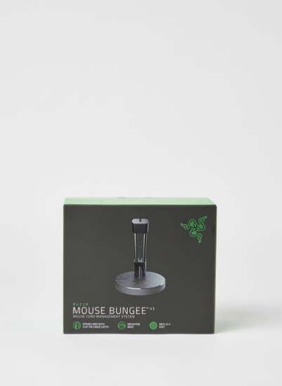 Mouse Bungee V3 - نگهدارنده کابل ماوس (بازوی فنری با گیره کابل، پایه سنگین ضد لغزش، مدیریت کابل) مشکی
