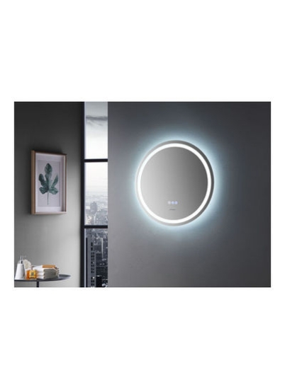 آینه LED حمام با کلید سوئیچ دما و شفاف نور 600x600 میلی متر