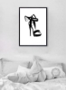 نقاشی بوم چاپ شده با کفش سیاه سیاه/سفید 57 x 71 x 4.5 سانتی متر
