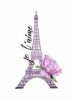 نقاشی بوم چاپ شده برج ایفل پاریس بنفش/مشکی 57 x 71 x 4.5 سانتی متر