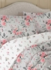 ست راحتی 100% پنبه ای 3 تکه امپرسیونیستی - Comforter 240X260 سانتی متر + 2 روبالشی 50x75 سانتی متری کینگ خاکستری روشن