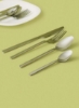سرویس قاشق و چنگال 16 عددی ست ظروف نقره ای، چاقو، چنگال، قاشق، قاشق چای خوری Silver Lyra