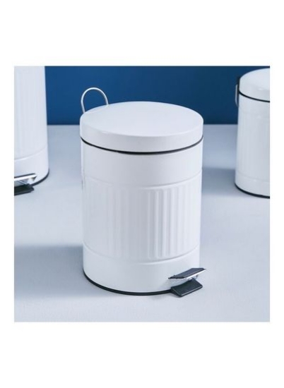 سطل سطل پدال فلزی کانتری سفید 5 لیتری