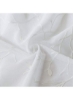 پرده گلدوزی 2 تکه با نوار لبه دار سفید 135x300 سانتی متر