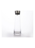بطری آب شیشه ای بوروسیلیکات بطری های نوشیدنی قابل استفاده مجدد با درب فولادی ضد زنگ شفاف/نقره ای 1000 میلی لیتری