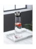 بطری آب شیشه ای بوروسیلیکات بطری های نوشیدنی قابل استفاده مجدد با درب فولادی ضد زنگ شفاف/نقره ای 1000 میلی لیتری