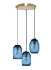 ست لوستر شیشه ای هنری دست ساز 3 تکه آبی مواد با کیفیت منحصر به فرد برای خانه عالی 1.8 متر آبی 1.8 متر