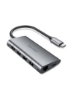 USB C 8 in 1 Hub Multiport Adapter 3.1 Type C Dock Station با HDMI 4K، کارت خوان SD، درگاه شارژر PD، اترنت گیگابیت، 3 پورت USB 3.0 برای Macbook Pro/Air، iPad Pro 2021، سامسونگ، هواوی و غیره نقره ای