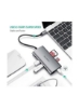 USB C 8 in 1 Hub Multiport Adapter 3.1 Type C Dock Station با HDMI 4K، کارت خوان SD، درگاه شارژر PD، اترنت گیگابیت، 3 پورت USB 3.0 برای Macbook Pro/Air، iPad Pro 2021، سامسونگ، هواوی و غیره نقره ای