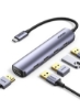 USB C Hub HDMI 5-In-1 Multiport Adapter Ultra Slim با 4 پورت USB 3.0 نقره ای