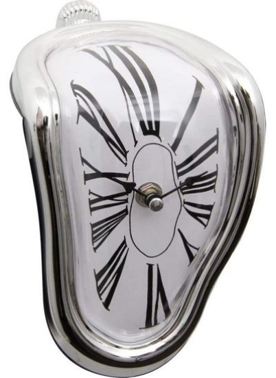ساعت تزئینی ذوب نقره/سفید/سیاه