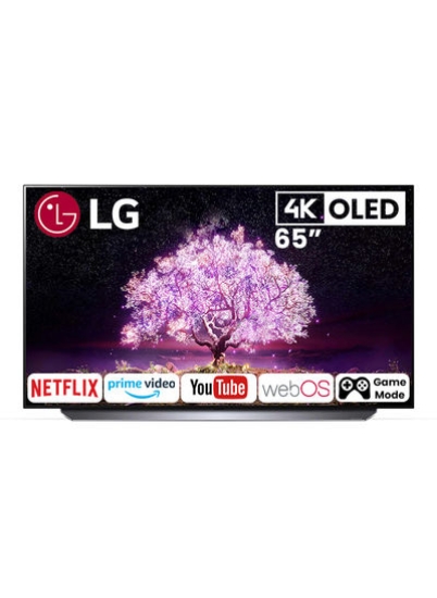 تلویزیون OLED 65 اینچی سری C1 طراحی صفحه نمایش سینما 4K HDR WebOS هوشمند با ThinQ AI پیکسل کم نور OLED65C1PVB-AMAG مشکی