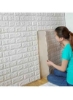 برچسب دیواری آجری سه بعدی تزئینی 10 تکه سفید 70x77x1 سانتی متر
