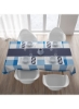 رومیزی چهارخانه کلاسیک آبی/سفید 160x140 سانتی متر