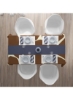 رومیزی چهارخانه کلاسیک قهوه ای/بژ 200x140 سانتی متر