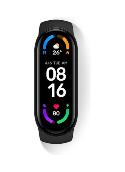 دستبند ورزشی Mi Smart Band 6 - صفحه نمایش آمولد + بند سیلیکونی اضافی 1.56 اینچی مشکی