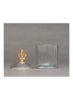 ظرف شیشه ای زیبا طلایی/شفاف 12 × 12 × 20.6 سانتی متر