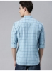 پیراهن راحتی با چاپ چک شده آبی